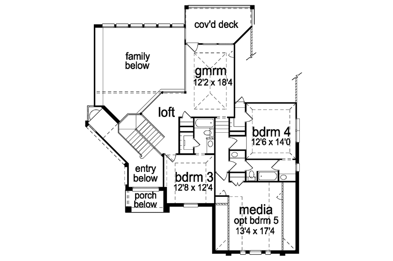 Home Plan - Floor Plan - Upper Floor for Traditional House Plan #84-739 - 4 bed, 4 bath
