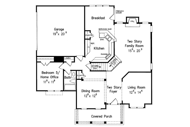 Home Plan - Floor Plan - Main Floor for Country House Plan #927-631 - 5 bed, 3 bath