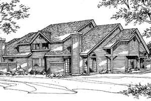 House Design - Exterior - Front Elevation for Prairie House Plan #320-1153 - 2 bed, 2 bath