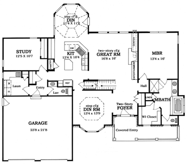 Home Plan - Country Floor Plan - Main Floor Plan #316-186