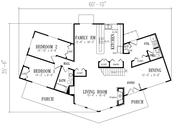Contemporary Floor Plan - Main Floor Plan #1-388