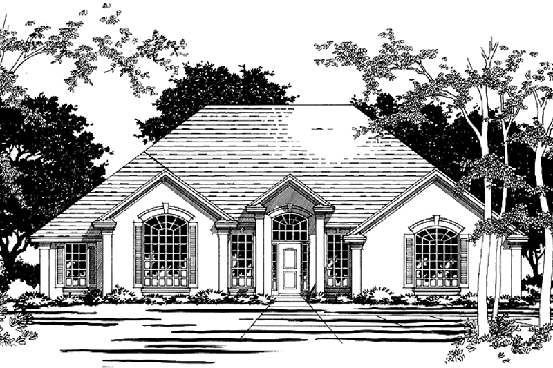 Home Plan - Exterior - Front Elevation for Mediterranean House Plan #472-81 - 3 bed, 2.5 bath