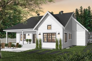 Exterior - Rear Elevation for Farmhouse House Plan #23-2679 - 2 bed, 1.5 bath