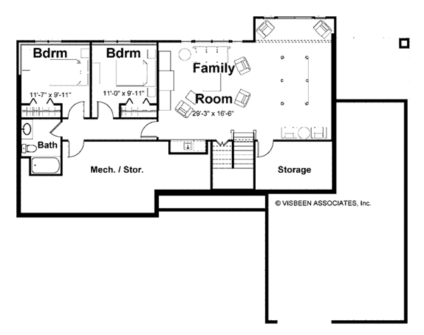 Home Plan - Craftsman Floor Plan - Lower Floor Plan #928-122