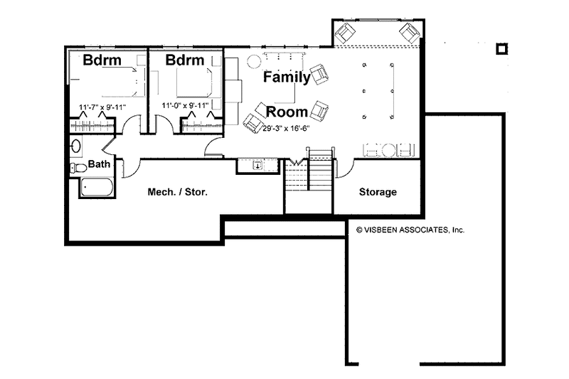 Home Plan - Floor Plan - Lower Floor for Craftsman House Plan #928-122 - 4 bed, 3.5 bath