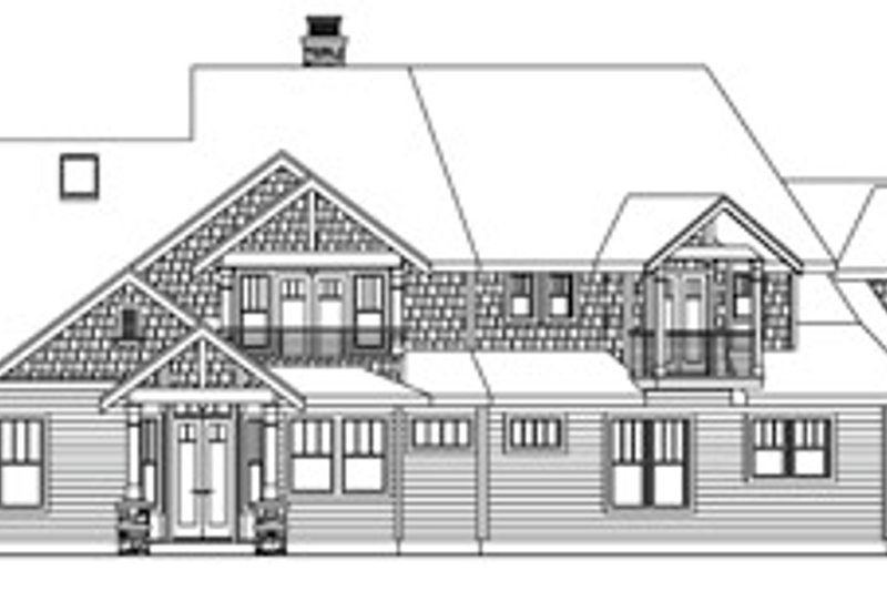 Dream House Plan - Exterior - Rear Elevation for Craftsman House Plan #124-761 - 4 bed, 5.5 bath