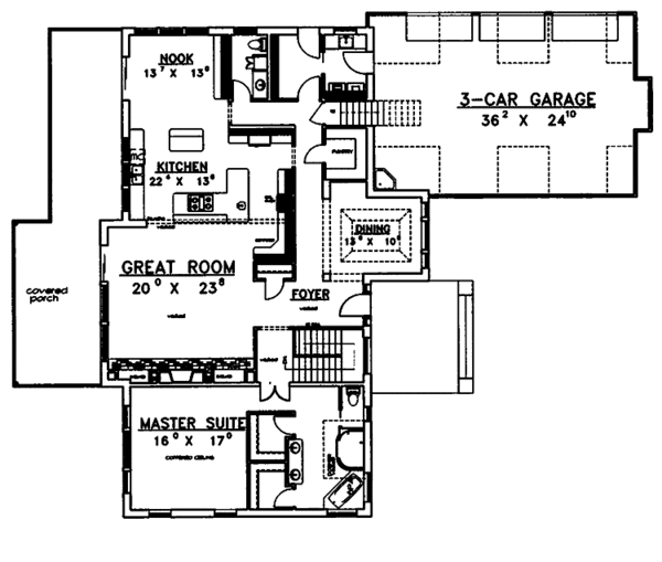 Architectural House Design - Ranch Floor Plan - Main Floor Plan #117-811