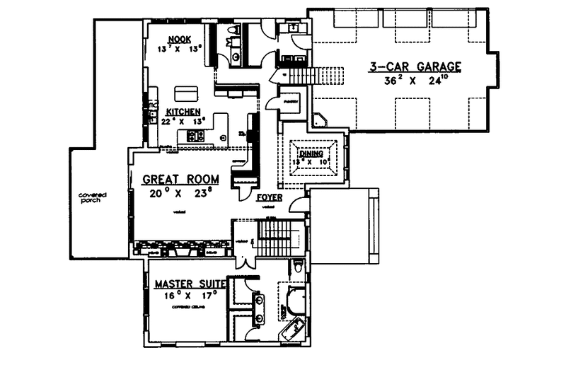 Dream House Plan - Floor Plan - Main Floor for Ranch House Plan #117-811 - 5 bed, 3 bath
