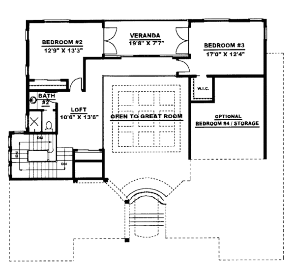 House Plan Design - Mediterranean Floor Plan - Upper Floor Plan #1017-94