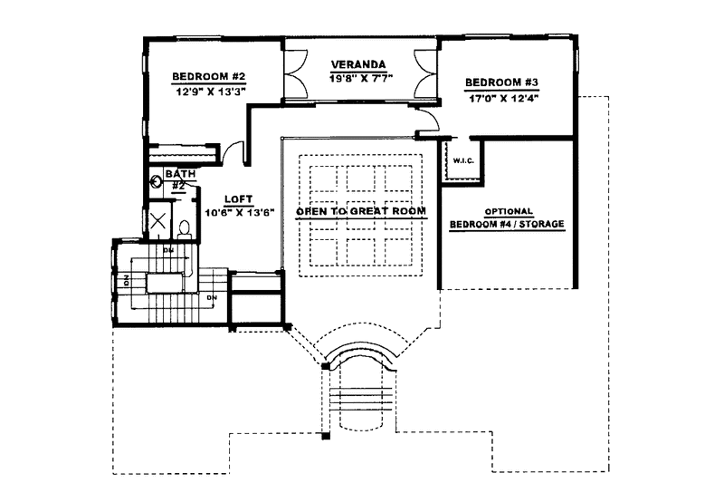 Dream House Plan - Floor Plan - Upper Floor for Mediterranean House Plan #1017-94 - 3 bed, 2.5 bath