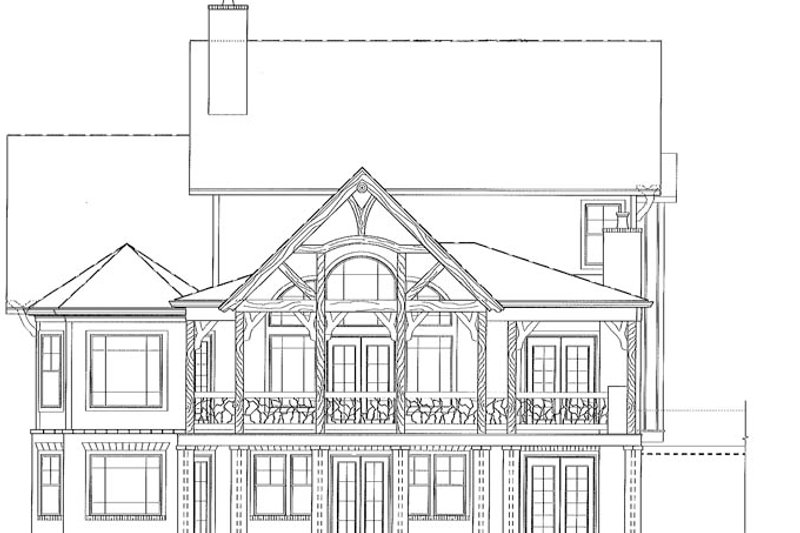 Dream House Plan - Exterior - Rear Elevation for Craftsman House Plan #54-374 - 4 bed, 3.5 bath