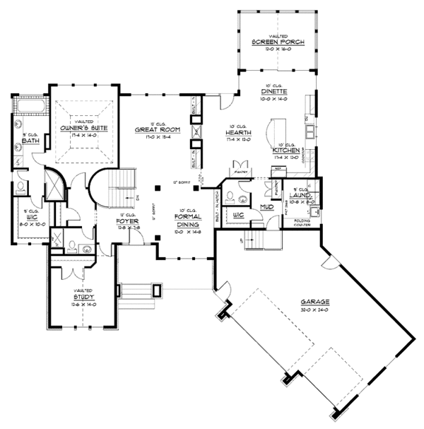 Architectural House Design - European Floor Plan - Main Floor Plan #51-613