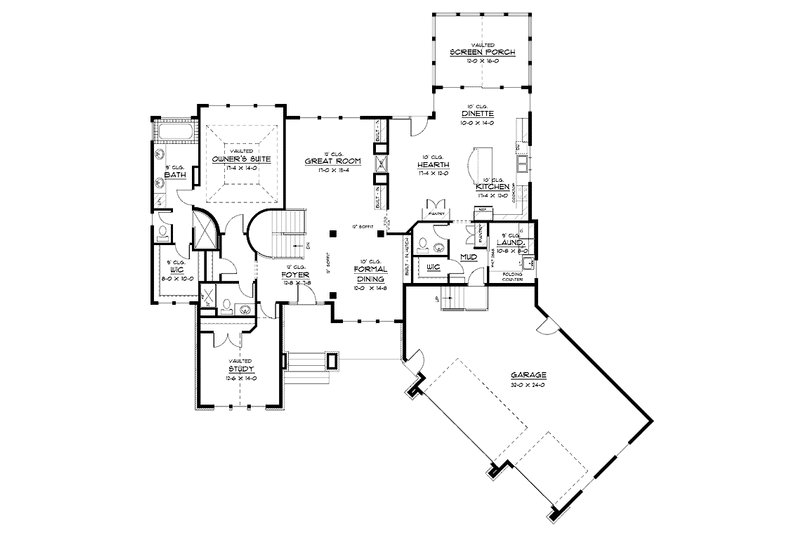 Architectural House Design - Floor Plan - Main Floor for European House Plan #51-613 - 2 bed, 2.5 bath