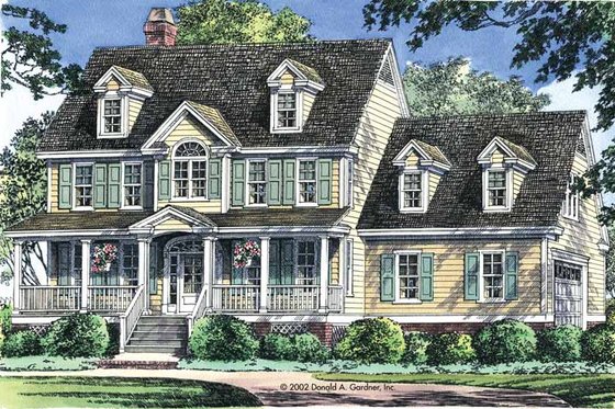 Exterior - Front Elevation 4 for Classical House Plan #929-679 - 4 bed, 3 bath
