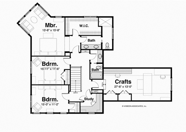 Country Floor Plan - Upper Floor Plan #928-250