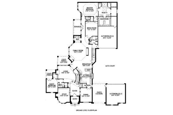 Floor Plan - Main Floor for European House Plan #141-336 - 5 bed, 4.5 bath