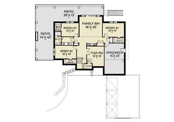House Plan Design - Contemporary Floor Plan - Lower Floor Plan #1070-161