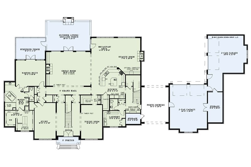 House Blueprint - Floor Plan - Main Floor for European House Plan #17-2570 - 4 bed, 4.5 bath