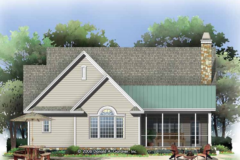 Dream House Plan - Exterior - Rear Elevation 1 for Craftsman House Plan #929-795 - 3 bed, 2 bath