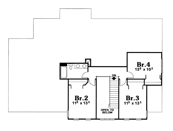 House Design - Colonial Floor Plan - Upper Floor Plan #20-880