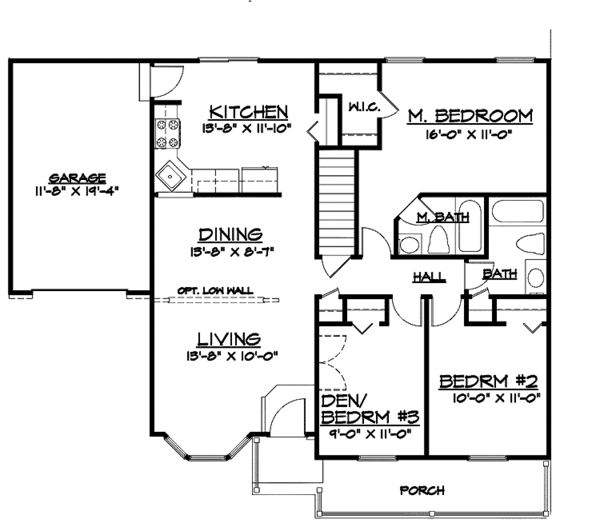 House Design - Country Floor Plan - Main Floor Plan #320-903