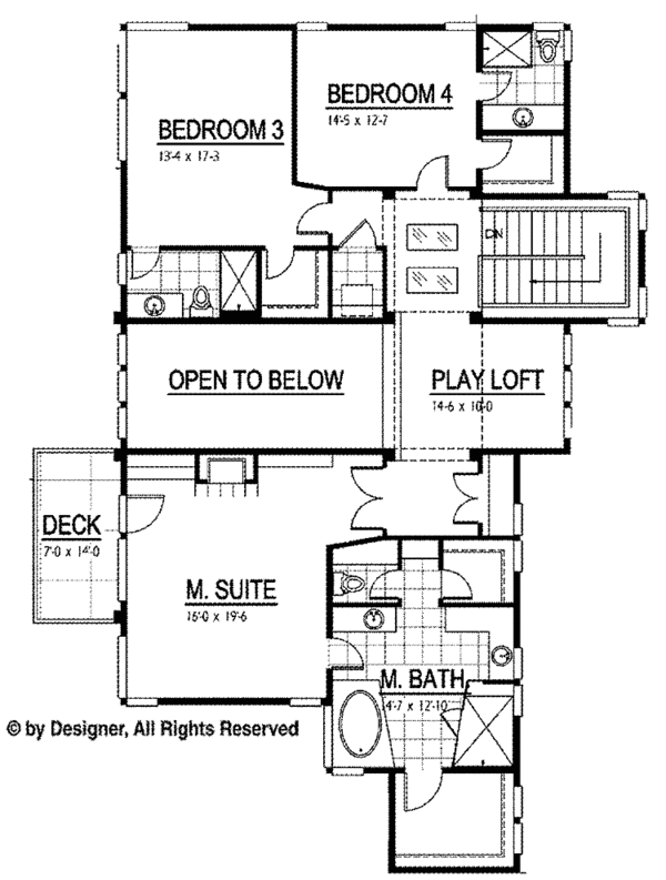 Dream House Plan - Contemporary Floor Plan - Upper Floor Plan #569-31