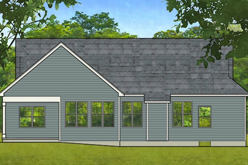 Home Plan - Exterior - Rear Elevation for Ranch House Plan #1010-200 - 3 bed, 2 bath
