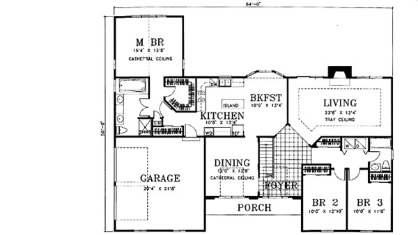 House Plan Design - Country Floor Plan - Main Floor Plan #1029-40