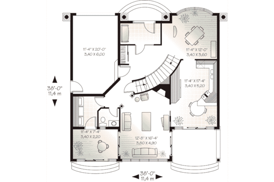 Floor Plan - Main Floor House Plan #23-490 - 4 bed, 2.5 bath