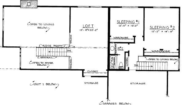 Modern Floor Plan - Upper Floor Plan #303-281