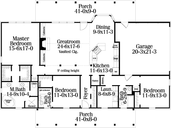 House Plan Design - Farmhouse Floor Plan - Main Floor Plan #406-126