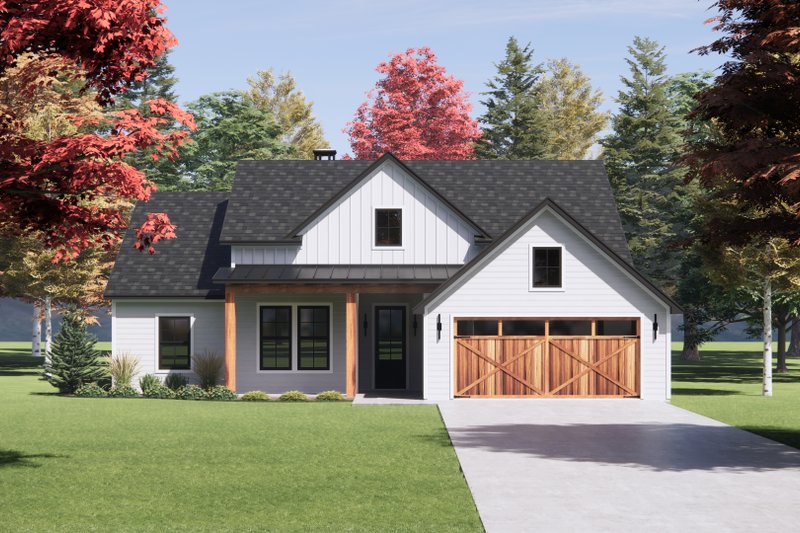 House Blueprint - Farmhouse Exterior - Front Elevation Plan #1096-108
