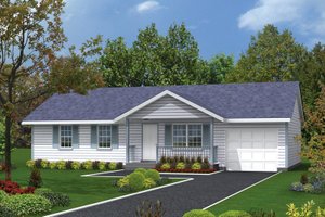 Ranch Exterior - Front Elevation Plan #57-107