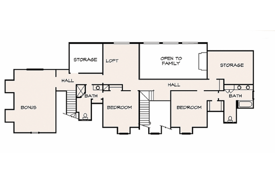 Floor Plan - Upper Floor for Country House Plan #140-135 - 3 bed, 3.5 bath