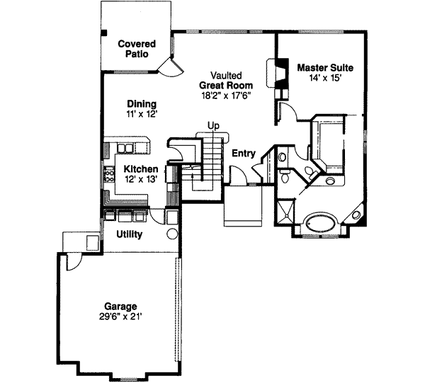 Architectural House Design - Mediterranean Floor Plan - Main Floor Plan #124-337