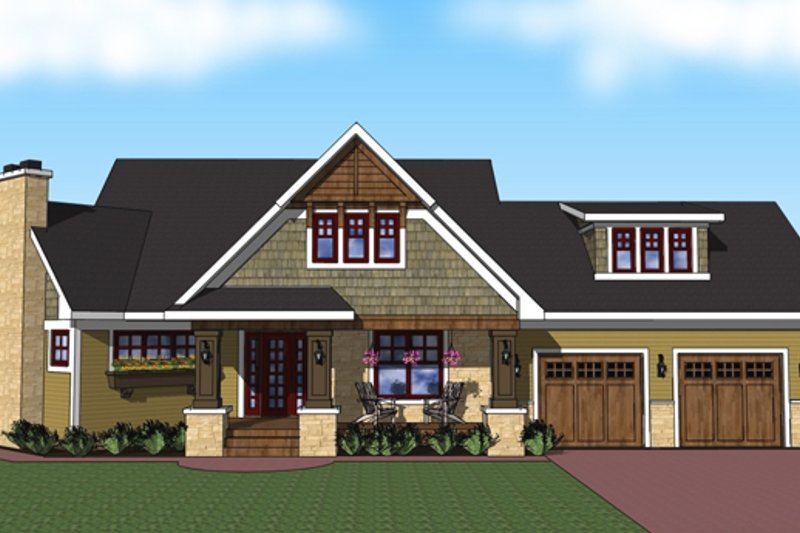 Dream House Plan - Exterior - Front Elevation 3 for Craftsman House Plan #51-518 - 3 bed, 2 bath