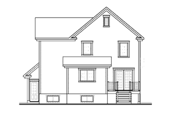 Exterior - Rear Elevation for Country House Plan #23-2233 - 3 bed, 2 bath