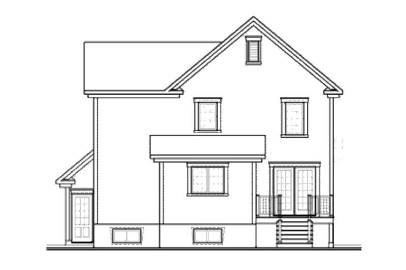 Home Plan - Exterior - Rear Elevation for Country House Plan #23-2233 - 3 bed, 2 bath