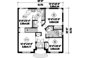 Country Style House Plan - 2 Beds 2 Baths 1292 Sq/Ft Plan #25-4455 