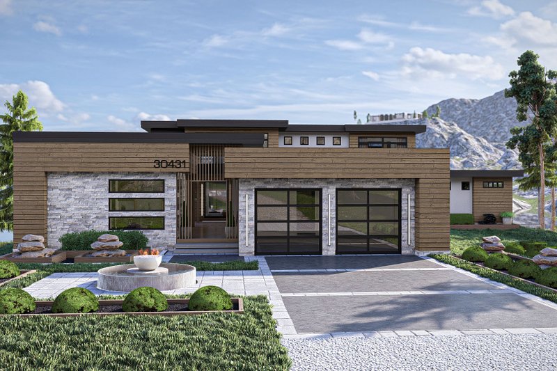 Dream House Plan - Modern Exterior - Front Elevation Plan #455-492