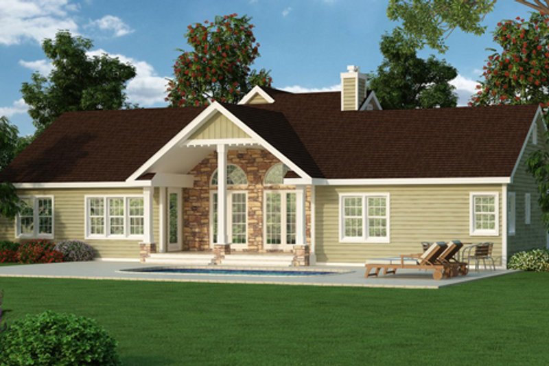 House Blueprint - Exterior - Rear Elevation for Country House Plan #456-24 - 3 bed, 2.5 bath