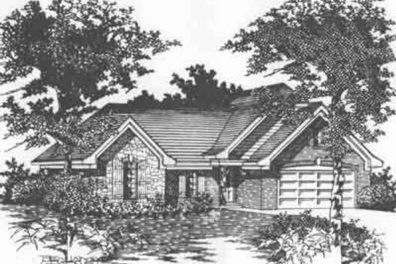 Exterior - Front Elevation for Traditional House Plan #329-153 - 3 bed, 2 bath