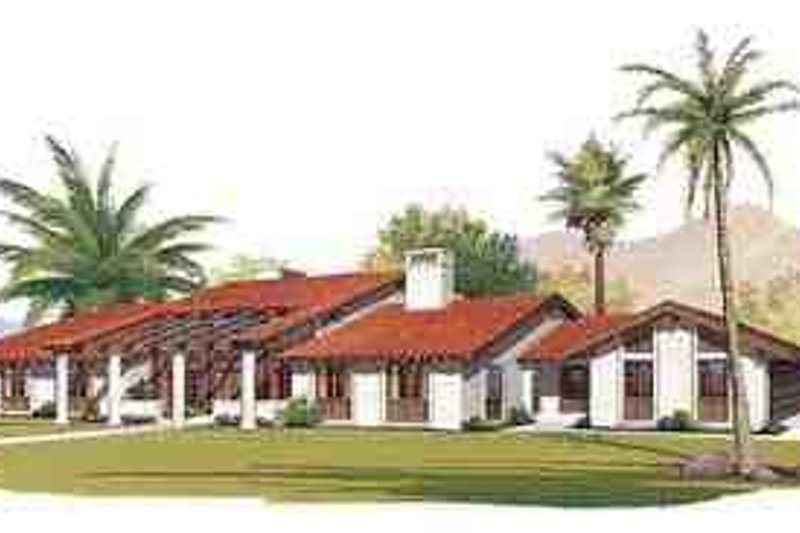 Adobe / Southwestern Style House Plan - 4 Beds 2.5 Baths 3337 Sq/Ft Plan #72-232