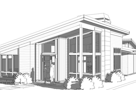 Exterior - Front Elevation 3 for Modern House Plan #895-124 - 3 bed, 2 bath