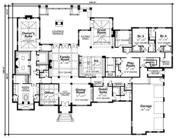 House Blueprint - European Floor Plan - Main Floor Plan #20-2333