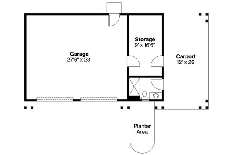 House Blueprint - Floor Plan - Main Floor for Craftsman House Plan #124-788, 1 bath