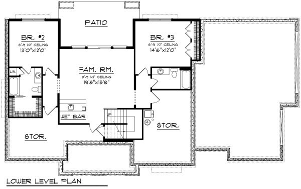 Home Plan - Cottage Floor Plan - Lower Floor Plan #70-1180