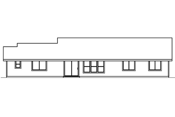 Exterior - Rear Elevation for Traditional House Plan #124-495 - 3 bed, 2 bath