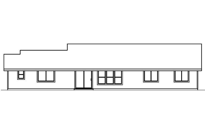 House Plan Design - Exterior - Rear Elevation for Traditional House Plan #124-495 - 3 bed, 2 bath