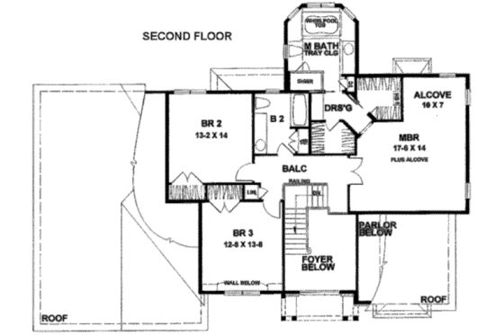 Floor Plan - Upper Floor for Traditional House Plan #328-125 - 3 bed, 2.5 bath
